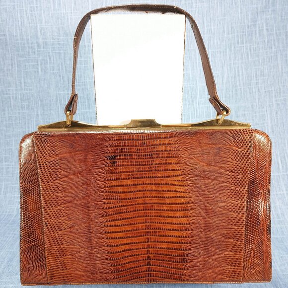 1950s Vintage Alligator Square Box Purse by Sydney of California - Picture 1 of 9